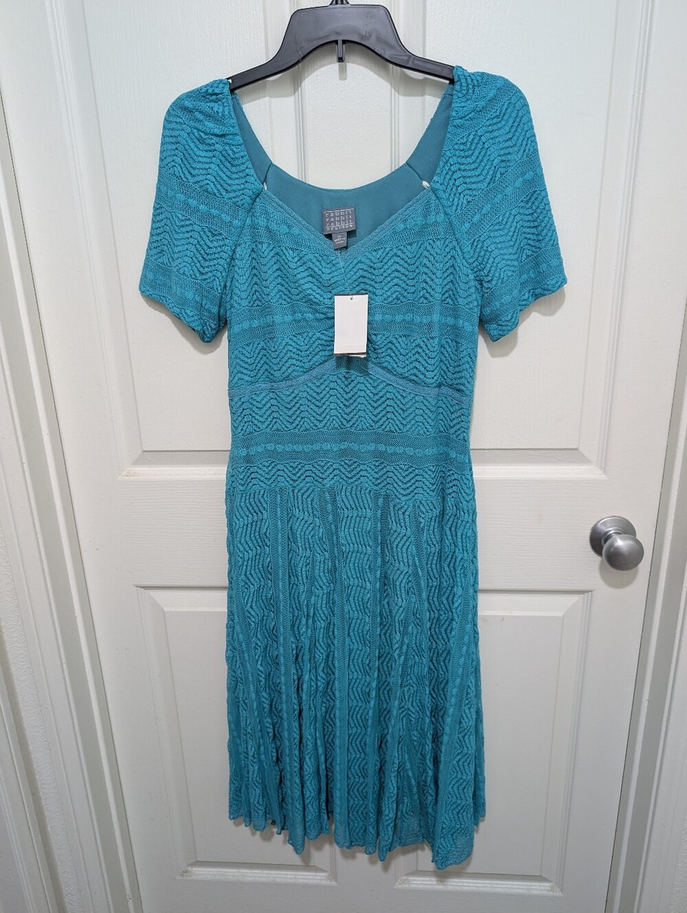 Rabbit Rabbit Rabbit Teal Lace Midi Dress - Picture 3 of 5